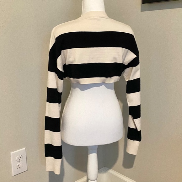 TWIK PAR SIMONS Cropped Striped Cardigan Sz M - Picture 3 of 6